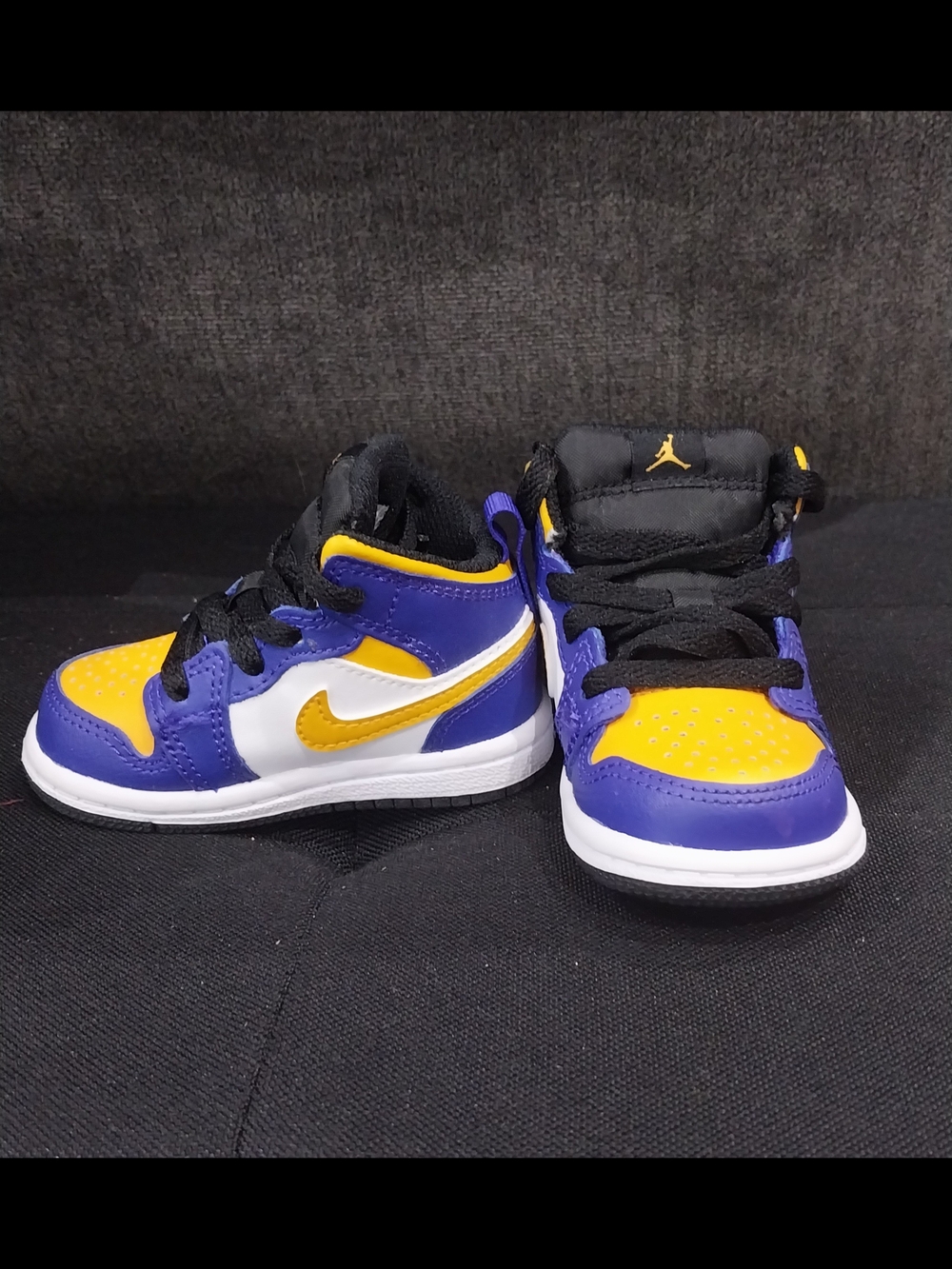Jordan Kids' Purple & University Yellow Mid Sneakers 4c